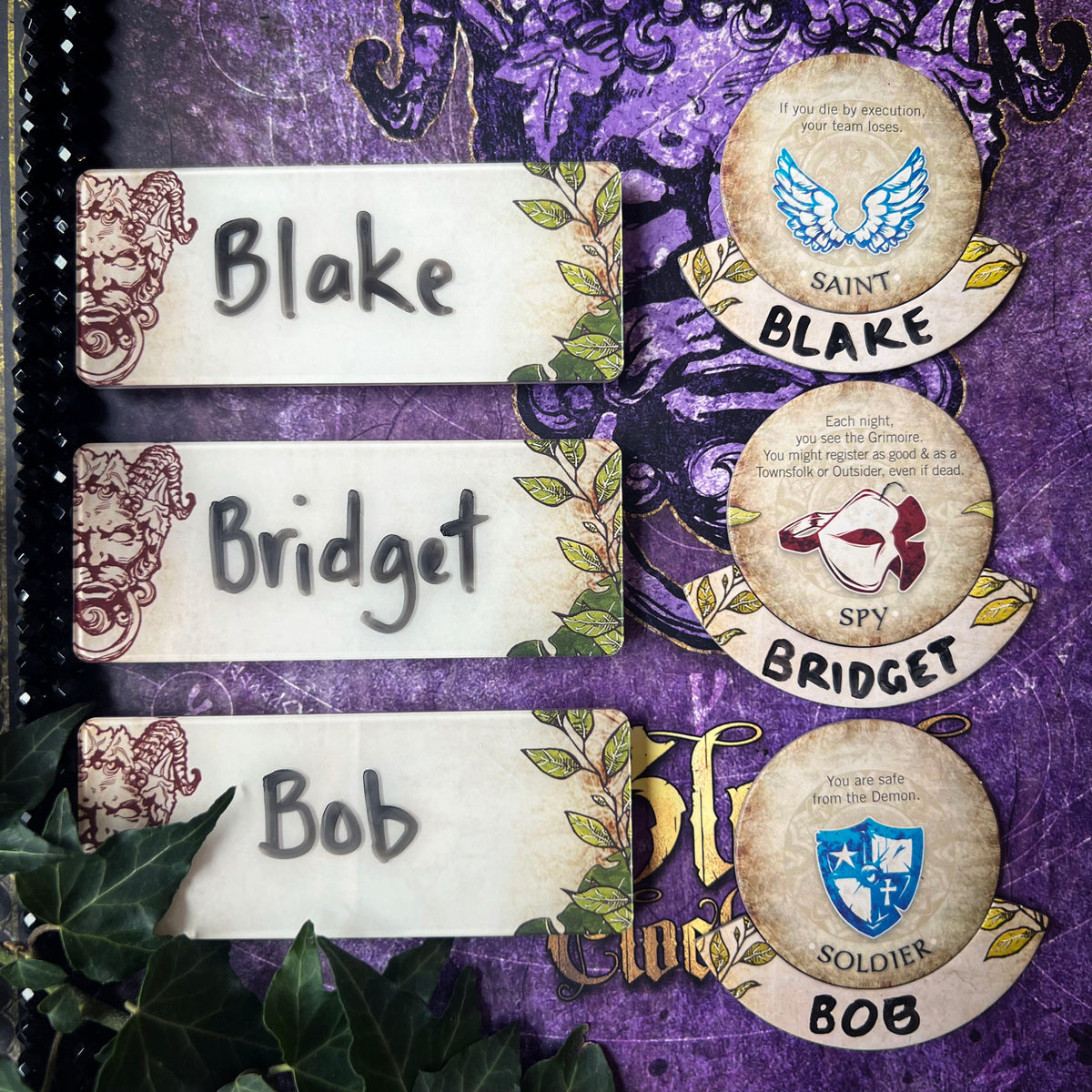BotC Role Call Name Badge Set