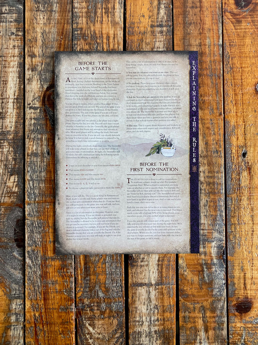 Rules/Traveller Sheet